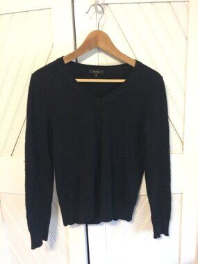 Quince Cashmere Black V-neck Sweater - women's small